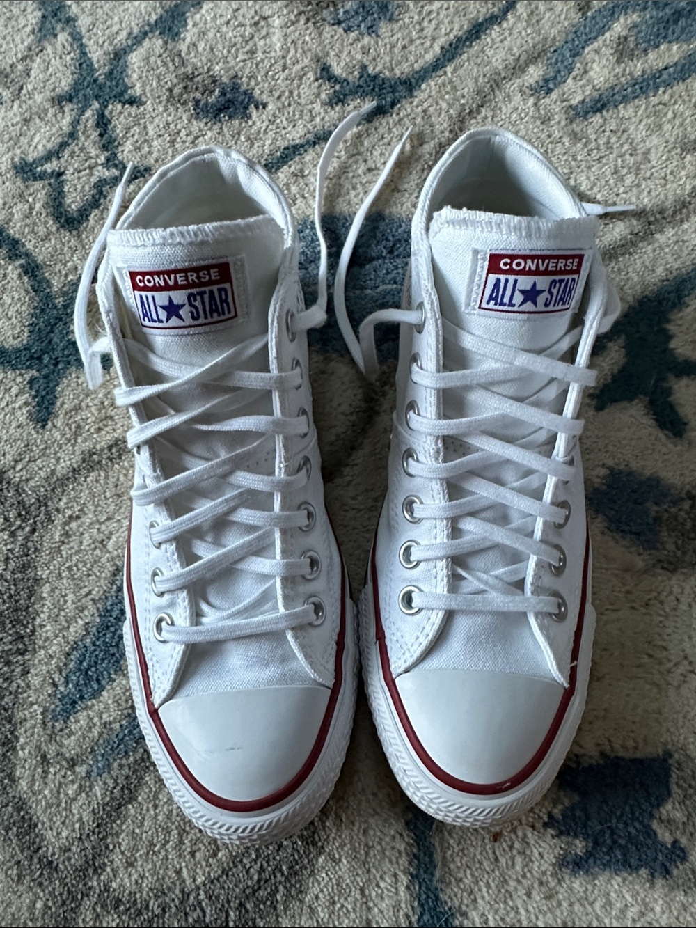 Converse Mid Top Madison in White with Red & Black Stripes - Picture 3 of 7